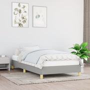 Estrutura de cama sem colchão 90x190 cm tecido cinzento-claro