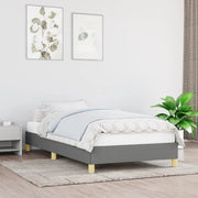 Estrutura de cama sem colchão 90x200 cm tecido cinzento-escuro