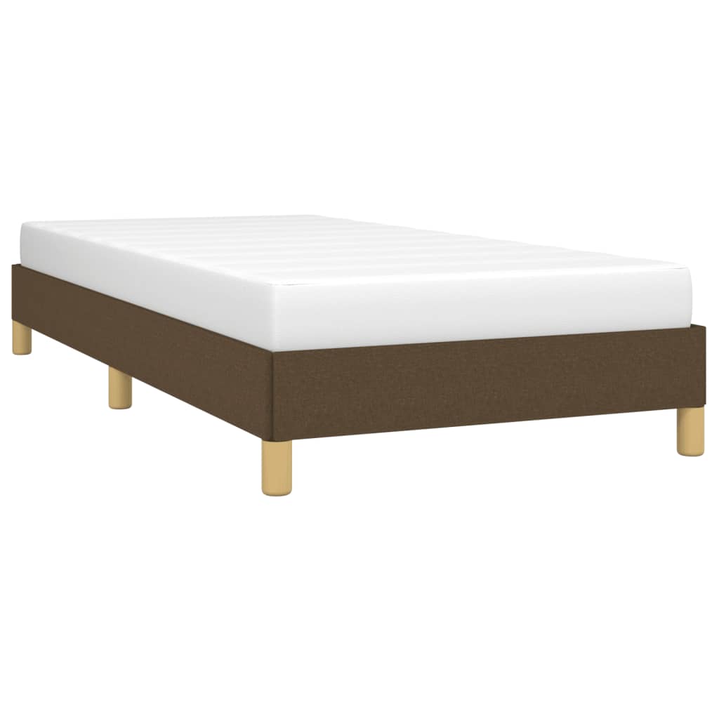 Estrutura de cama sem colchão 90x200 cm tecido castanho-escuro