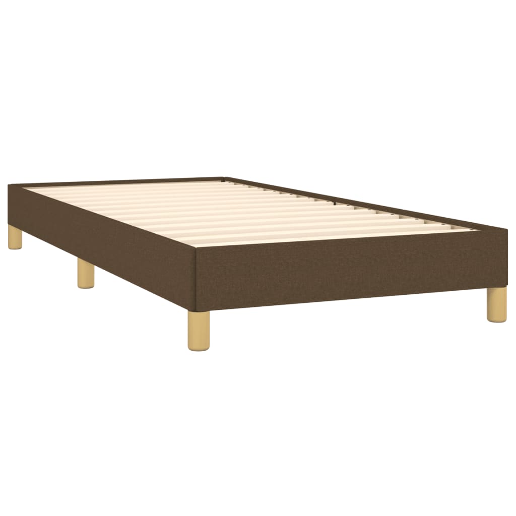 Estrutura de cama sem colchão 90x200 cm tecido castanho-escuro
