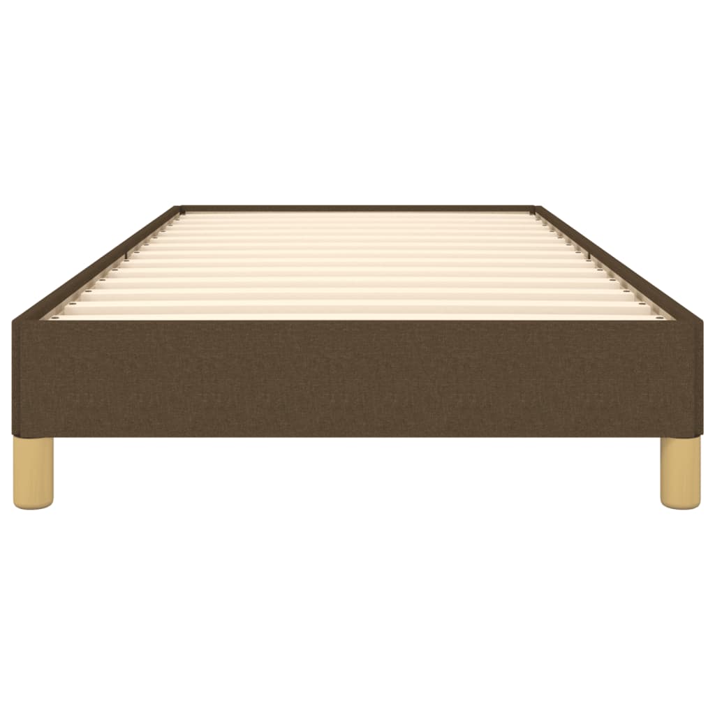 Estrutura de cama sem colchão 90x200 cm tecido castanho-escuro