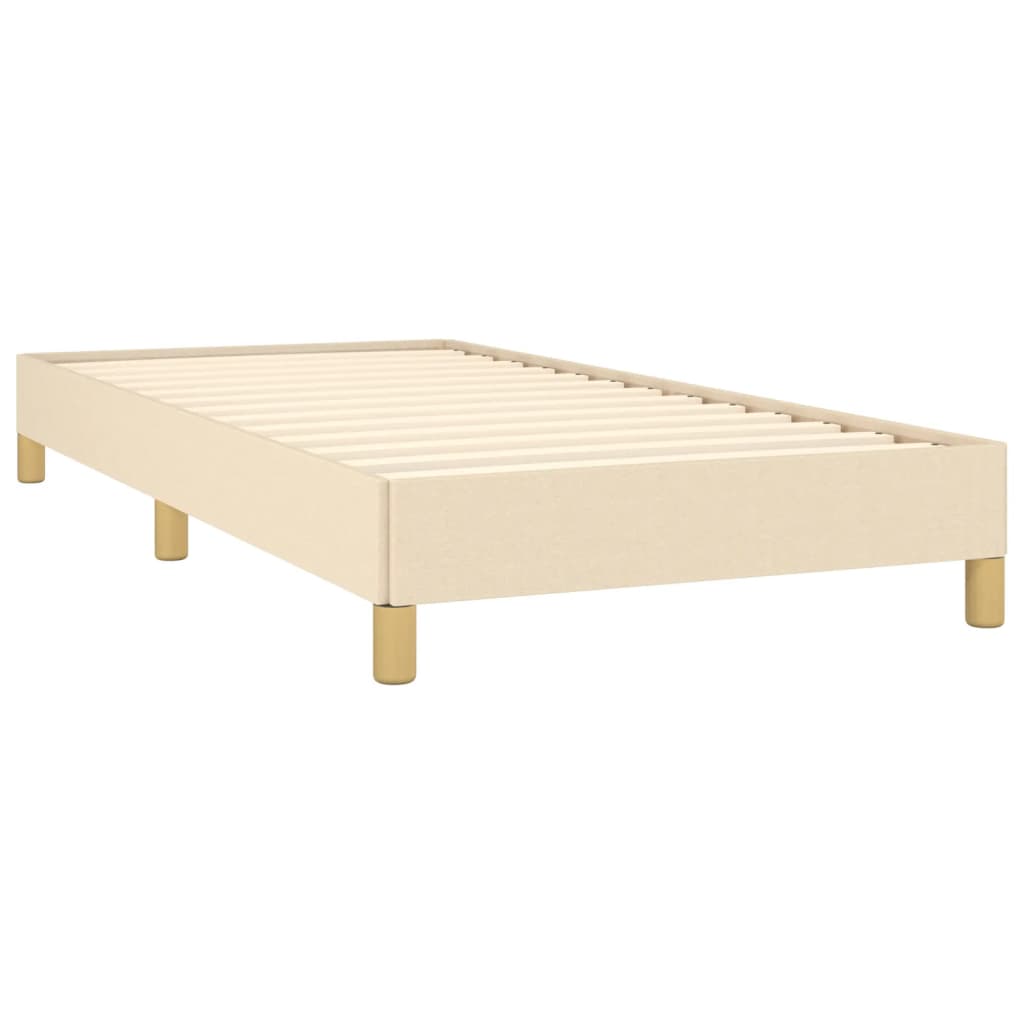 Estrutura de cama sem colchão 100x200 cm tecido cor creme