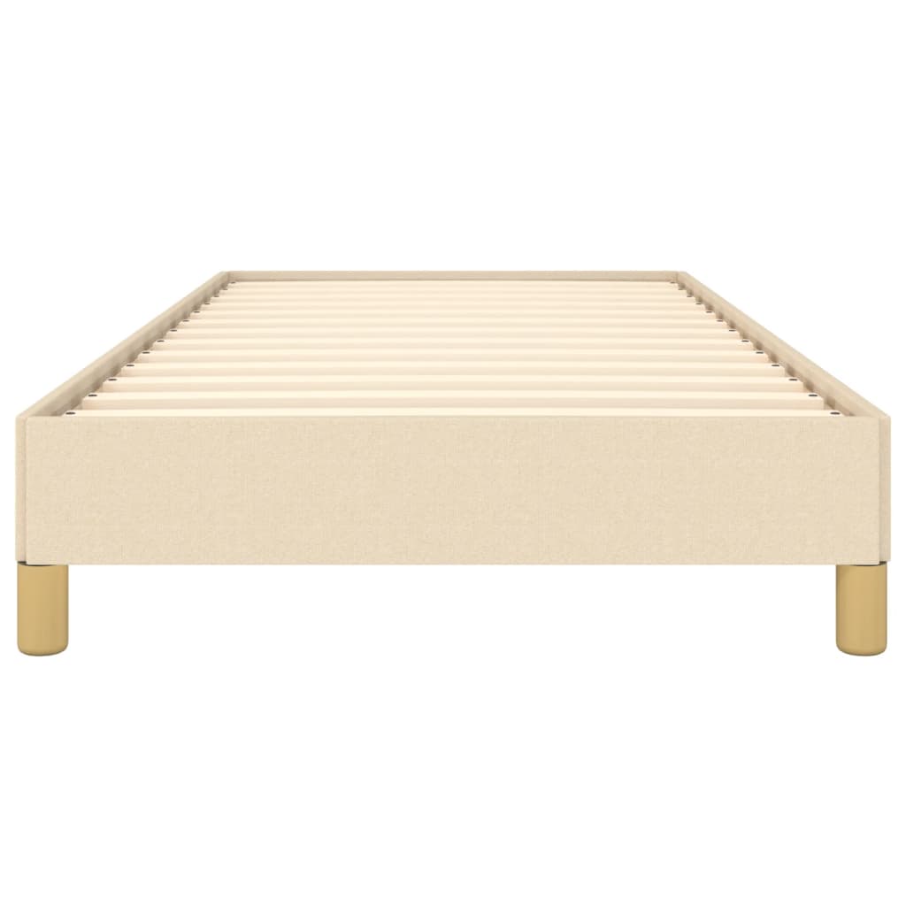 Estrutura de cama sem colchão 100x200 cm tecido cor creme