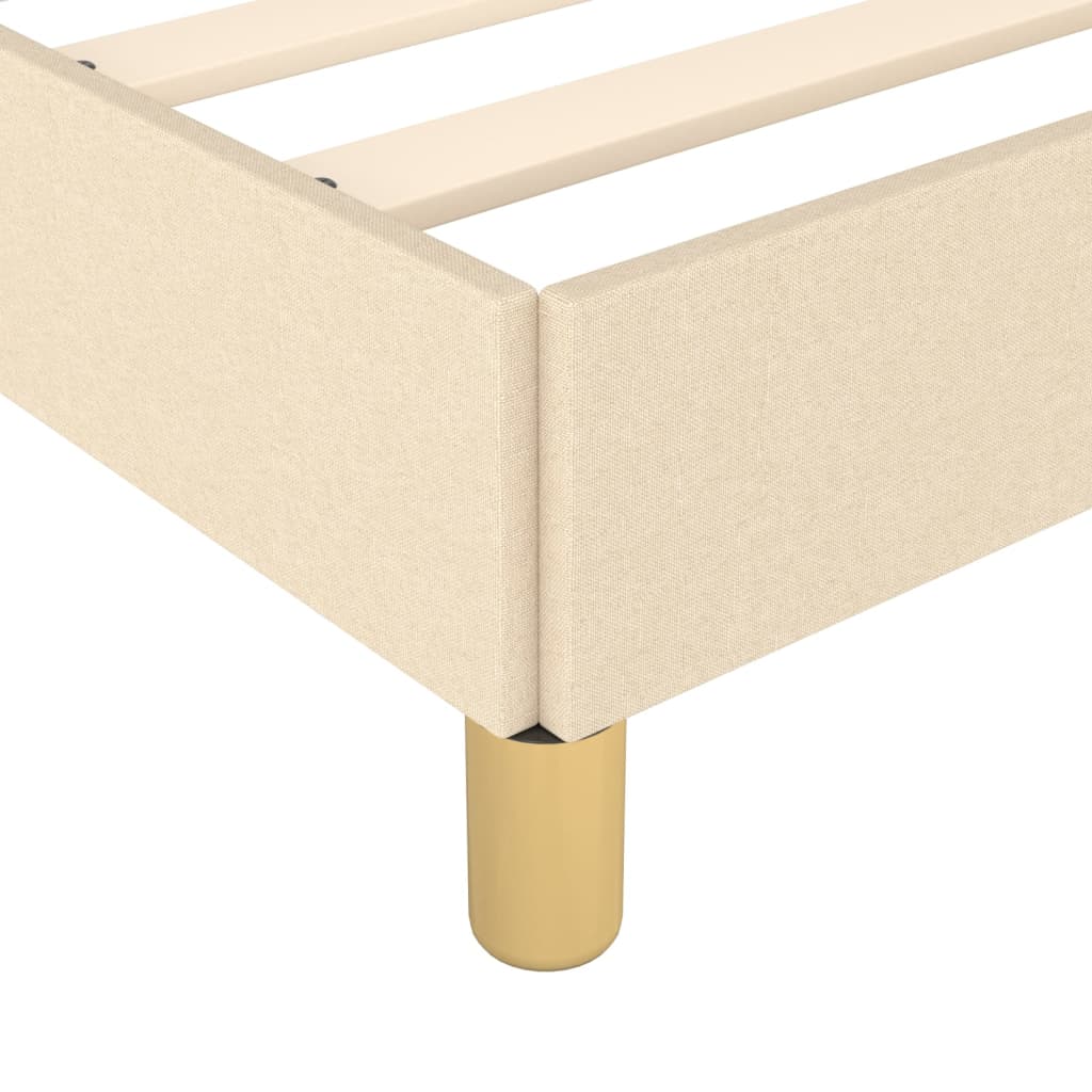 Estrutura de cama sem colchão 100x200 cm tecido cor creme