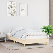 Estrutura de cama sem colchão 100x200 cm tecido cor creme