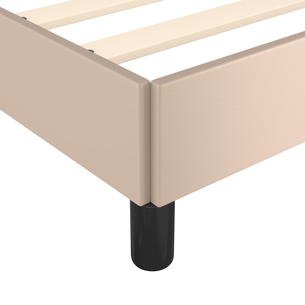 Estrutura de cama 100x200 cm couro artificial cappuccino