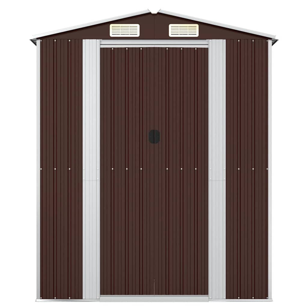 Abrigo de jardim 192x108x223cm aço galvanizado castanho-escuro
