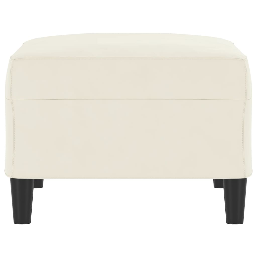 Apoio de pés 70x55x41 cm veludo cor creme