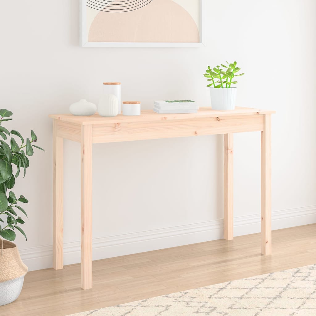 Mesa consola 80x40x75 cm madeira de pinho maciça branco