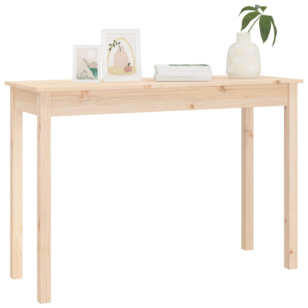 Mesa consola 80x40x75 cm madeira de pinho maciça branco