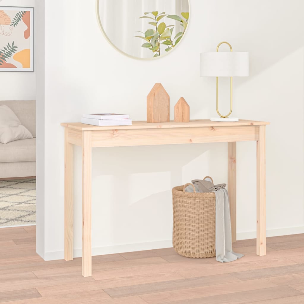 Mesa consola 80x40x75 cm madeira de pinho maciça branco