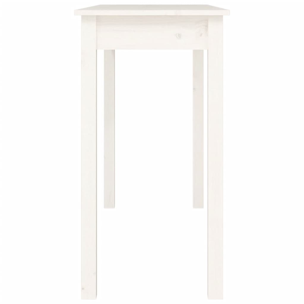 Mesa consola 80x40x75 cm madeira de pinho maciça branco