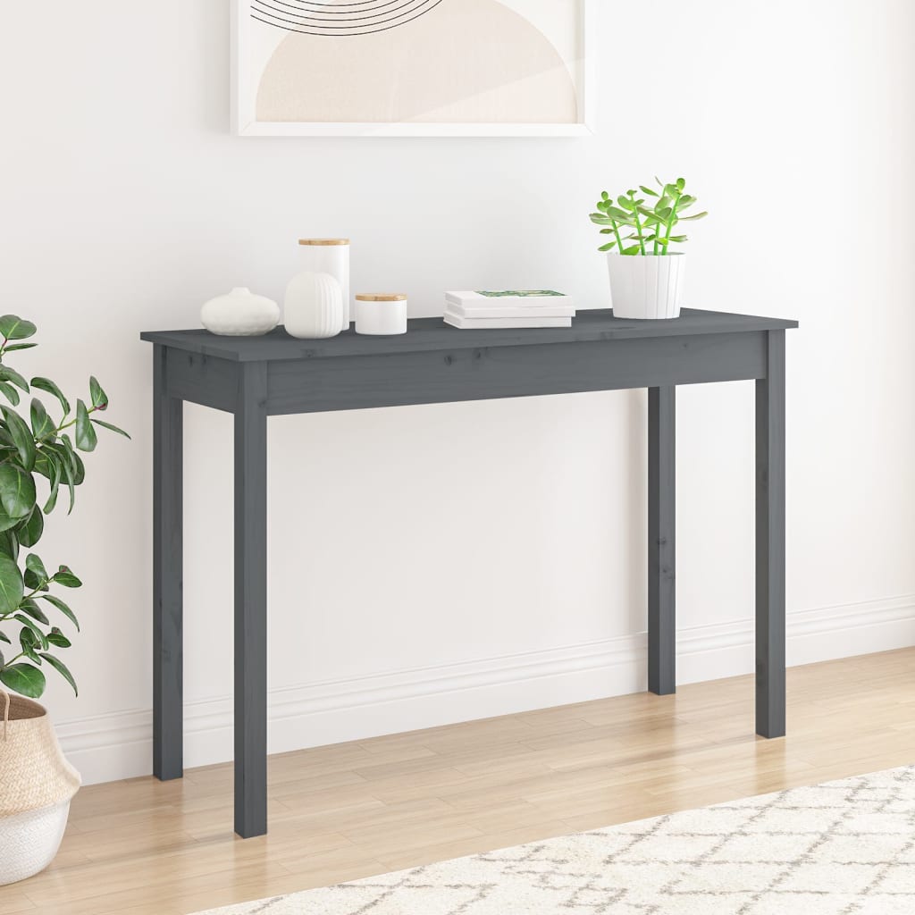 Mesa consola 80x40x75 cm madeira de pinho maciça branco