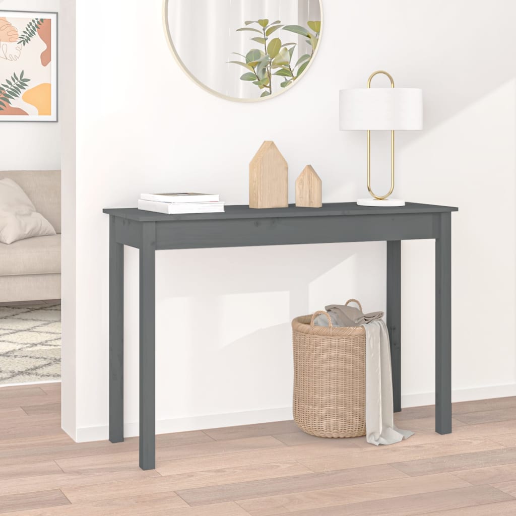 Mesa consola 80x40x75 cm madeira de pinho maciça branco