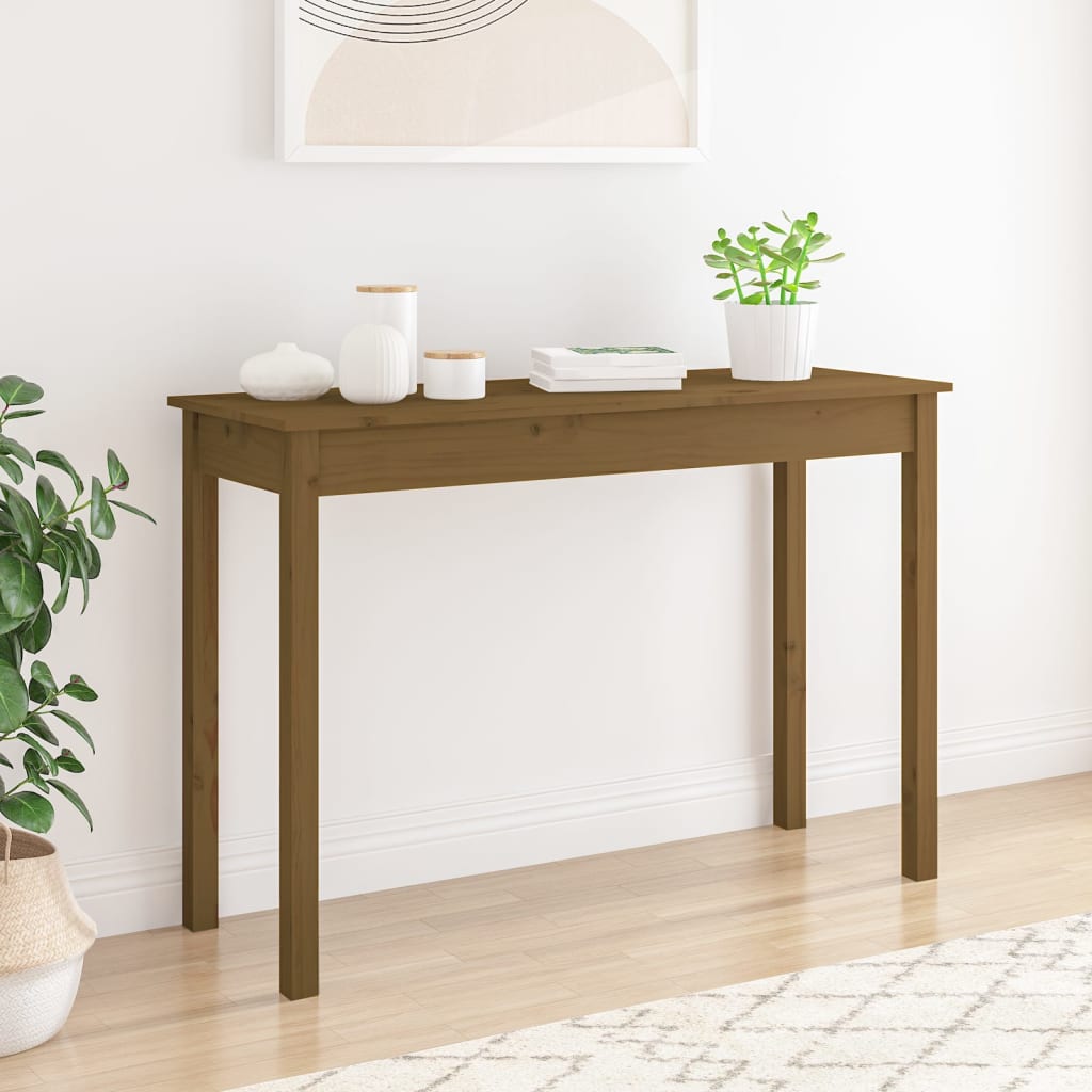 Mesa consola 80x40x75 cm madeira de pinho maciça branco