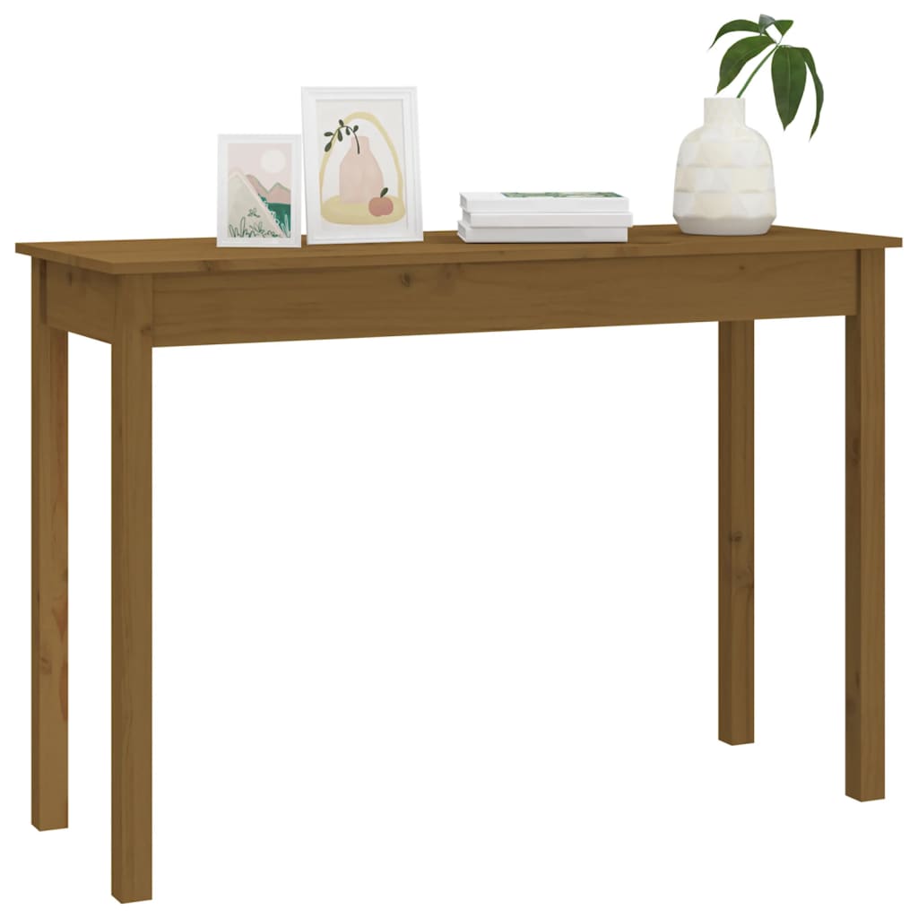 Mesa consola 80x40x75 cm madeira de pinho maciça branco