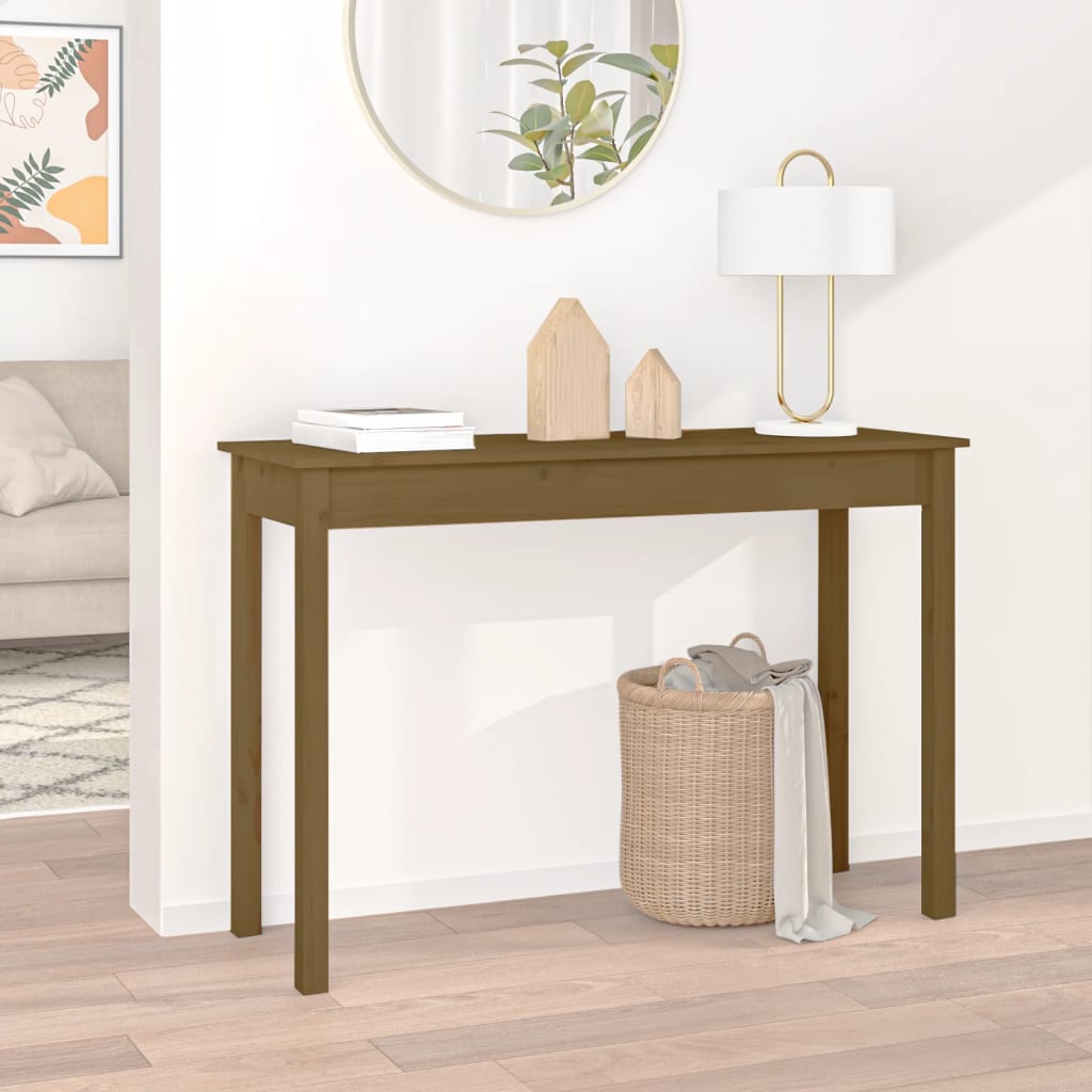 Mesa consola 80x40x75 cm madeira de pinho maciça branco