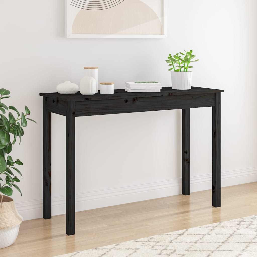 Mesa consola 80x40x75 cm madeira de pinho maciça branco