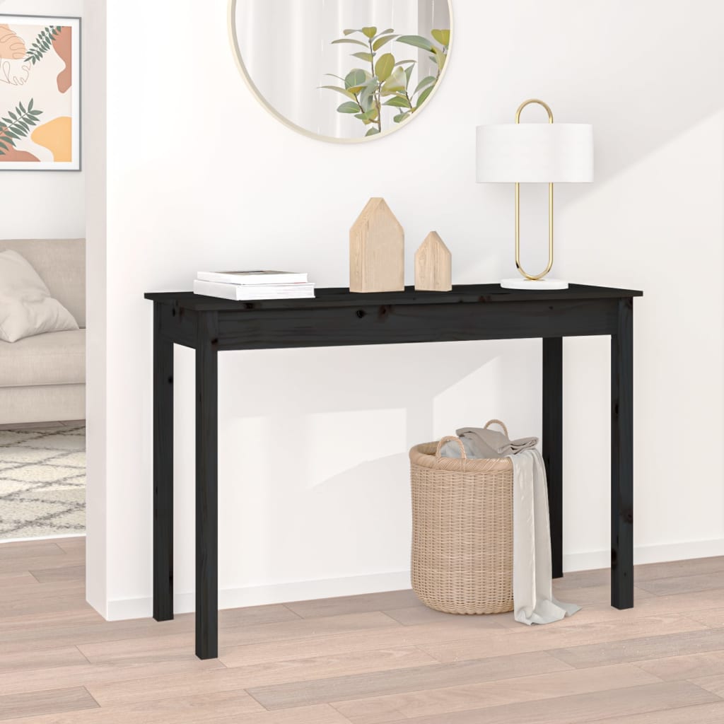 Mesa consola 80x40x75 cm madeira de pinho maciça branco