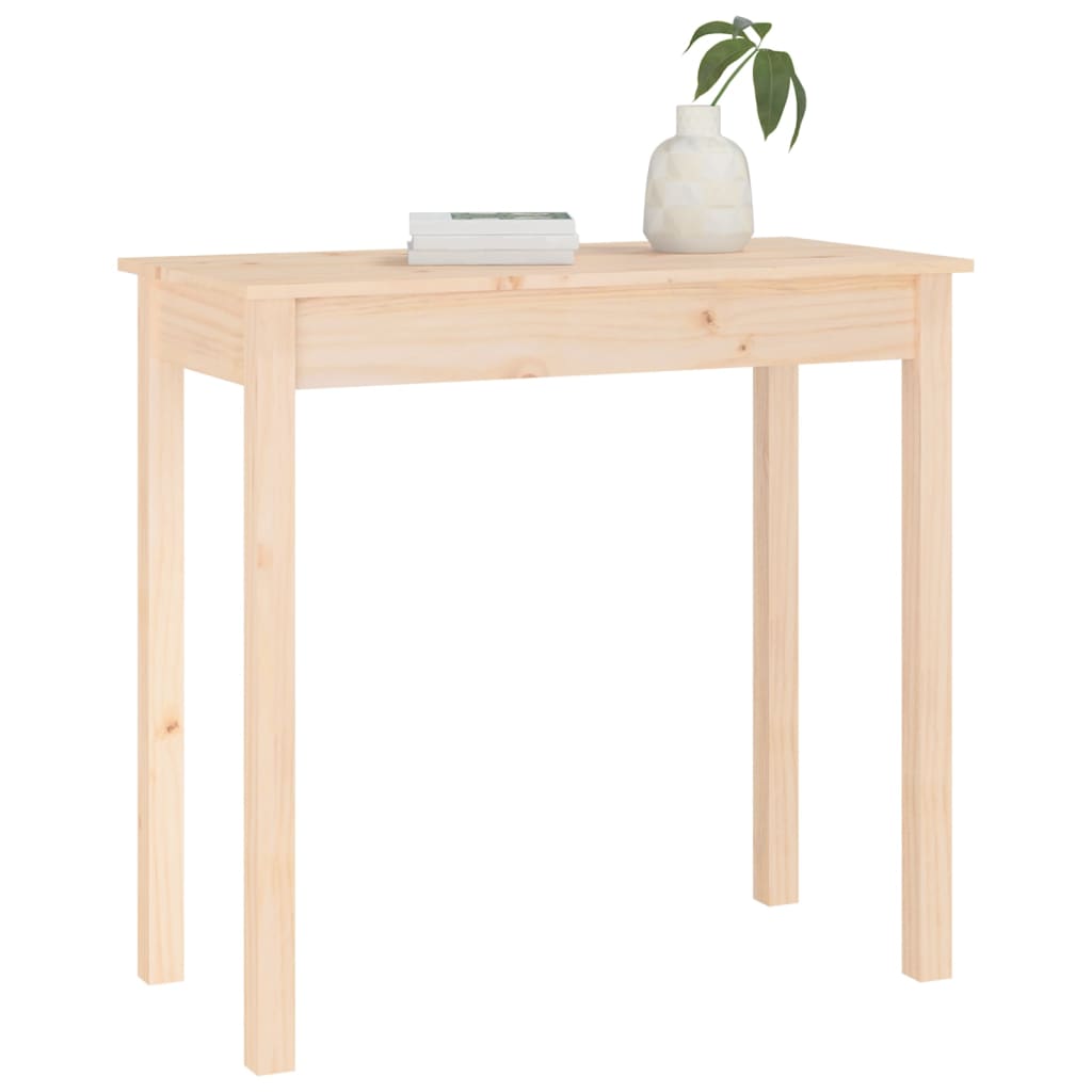Mesa consola 80x40x75 cm madeira de pinho maciça branco