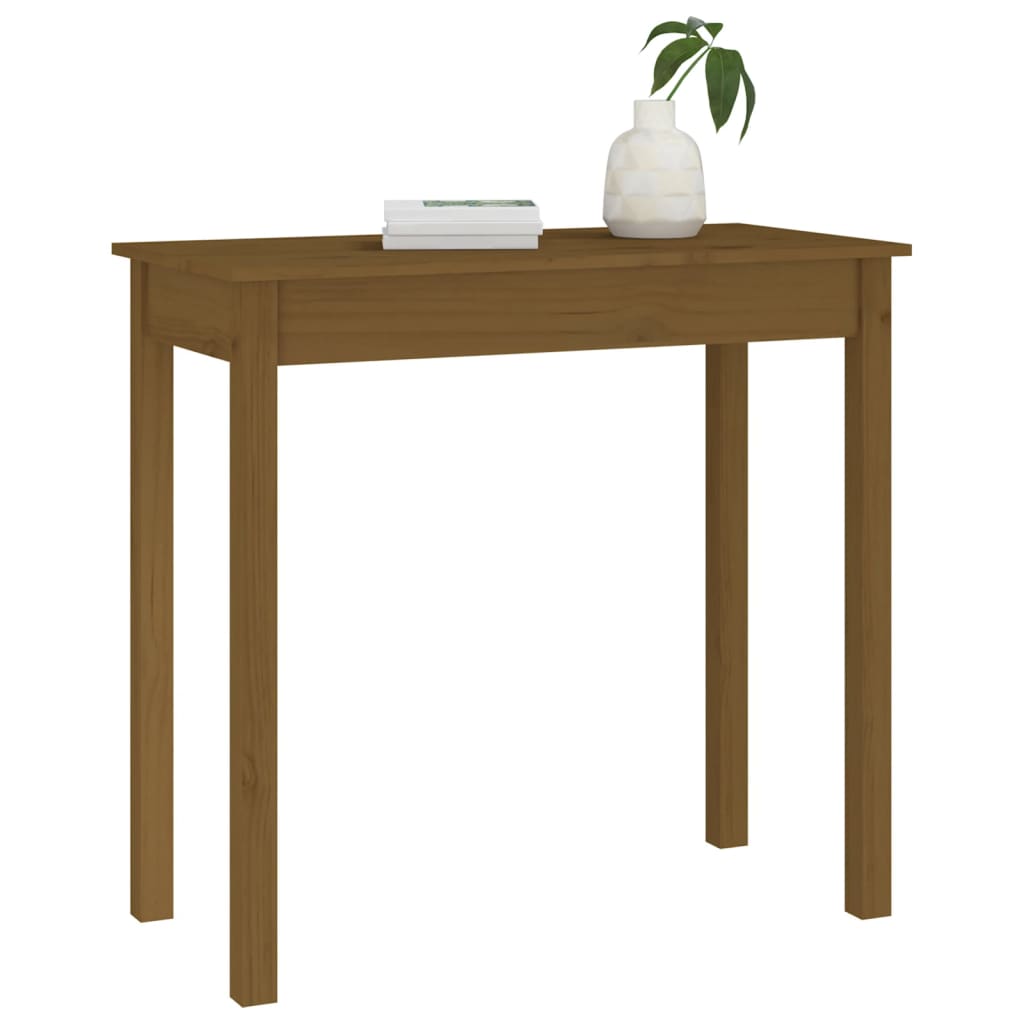 Mesa consola 80x40x75 cm madeira de pinho maciça branco