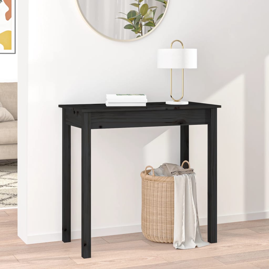 Mesa consola 80x40x75 cm madeira de pinho maciça branco
