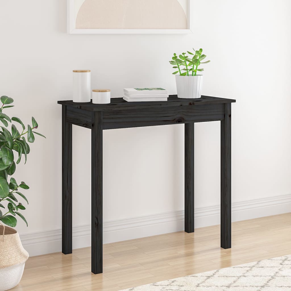 Mesa consola 80x40x75 cm madeira de pinho maciça branco