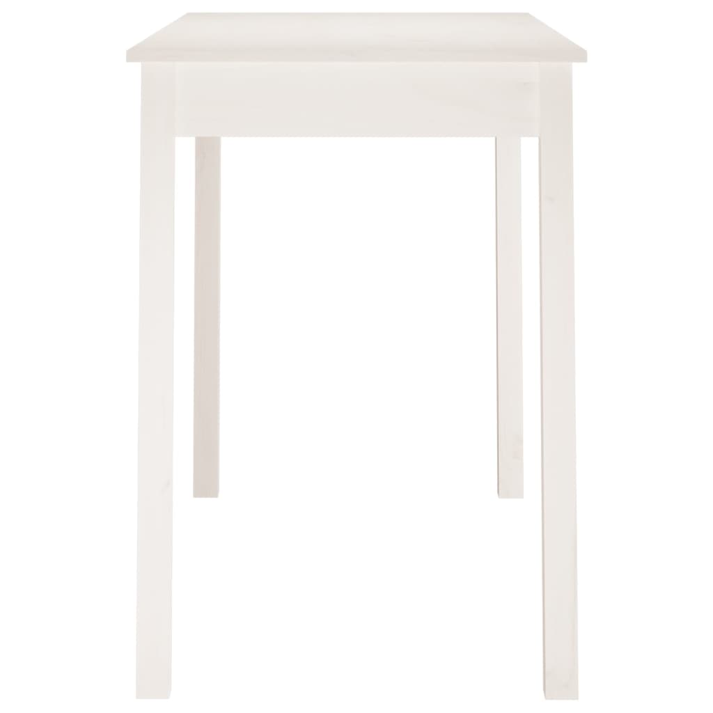 Mesa de jantar 110x55x75 cm madeira de pinho maciça branco