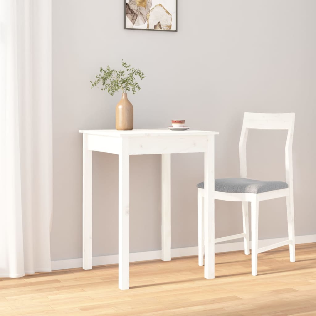 Mesa de jantar 110x55x75 cm madeira de pinho maciça branco