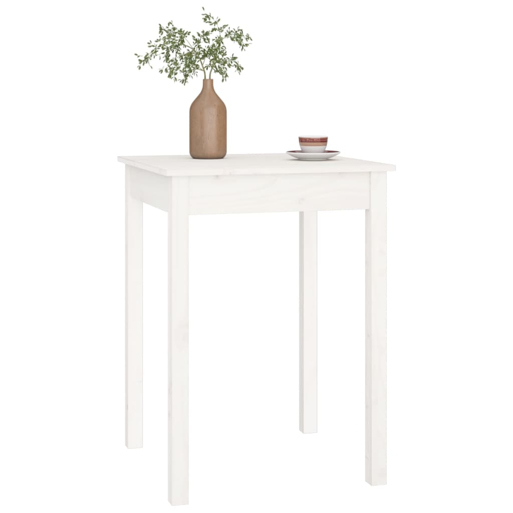 Mesa de jantar 110x55x75 cm madeira de pinho maciça branco