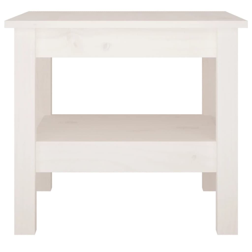 Mesa de centro branca 100x100x40 cm madeira maciça pinho