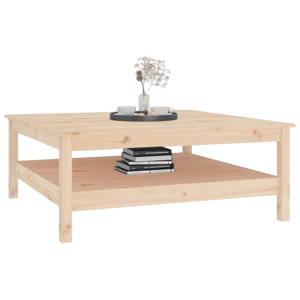 Mesa de centro branca 100x100x40 cm madeira maciça pinho