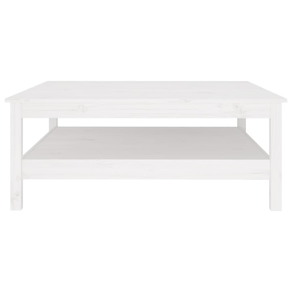 Mesa de centro branca 100x100x40 cm madeira maciça pinho