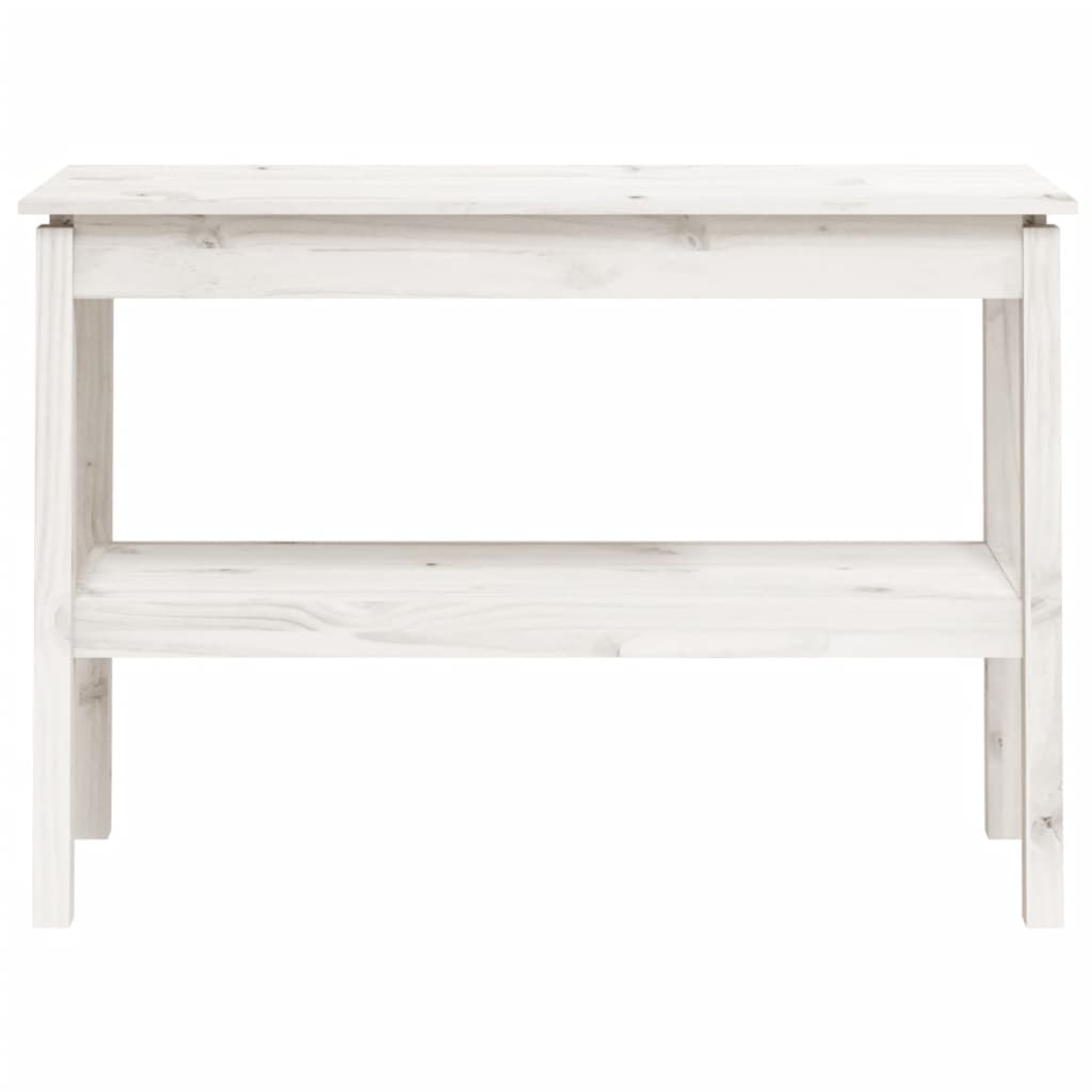 Mesa consola 80x40x75 cm madeira de pinho maciça branco