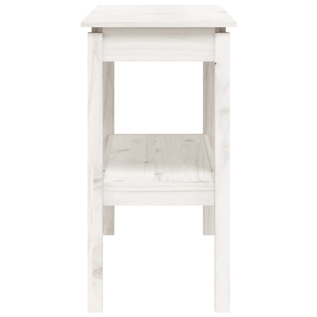 Mesa consola 80x40x75 cm madeira de pinho maciça branco