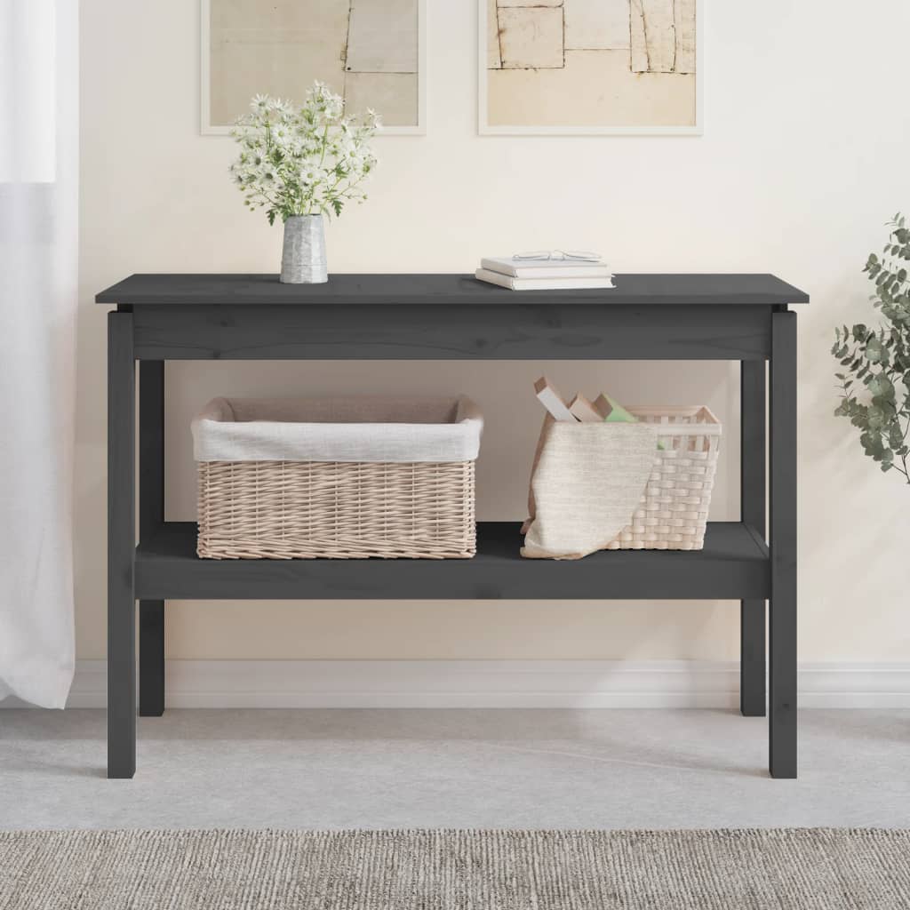 Mesa consola 80x40x75 cm madeira de pinho maciça branco
