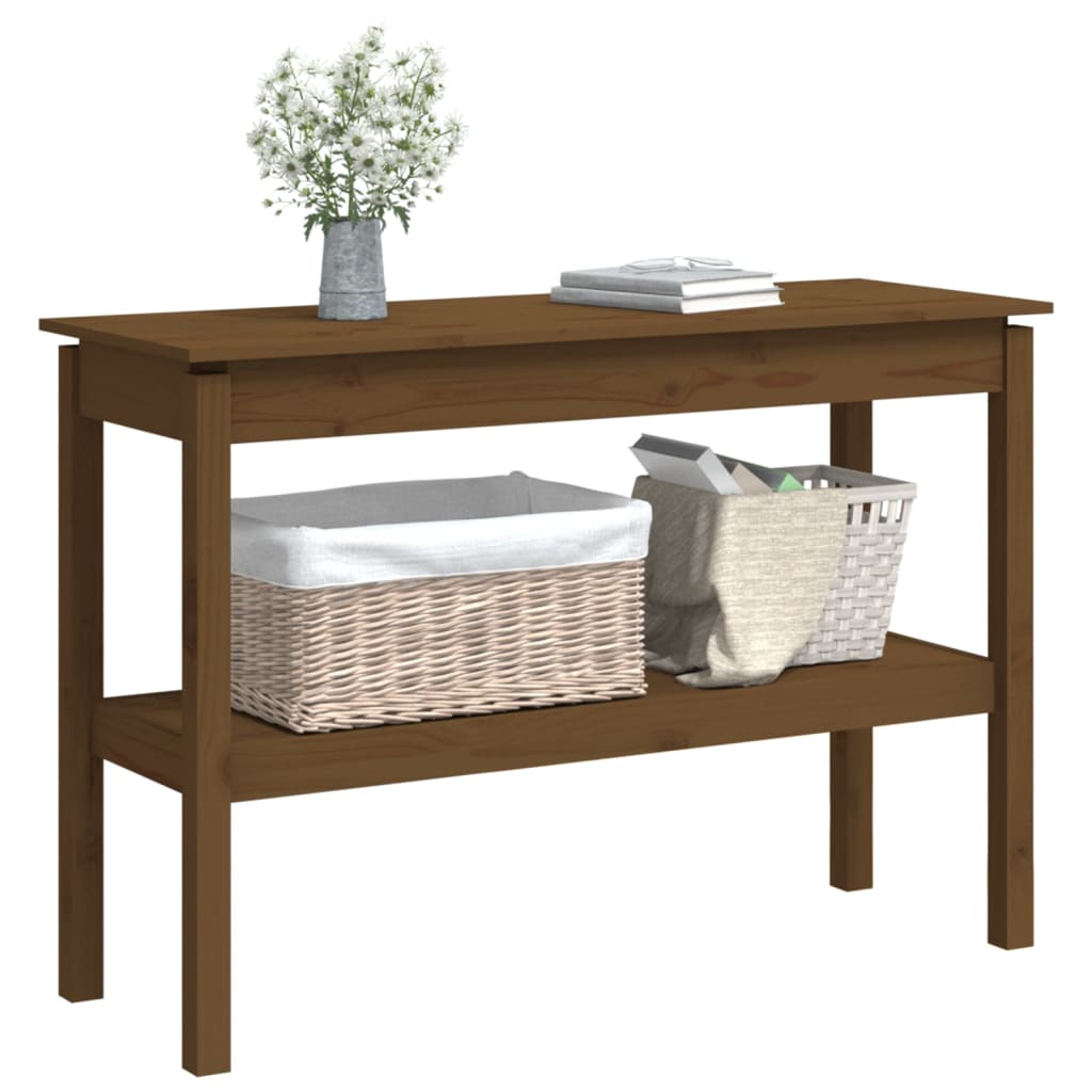 Mesa consola 80x40x75 cm madeira de pinho maciça branco