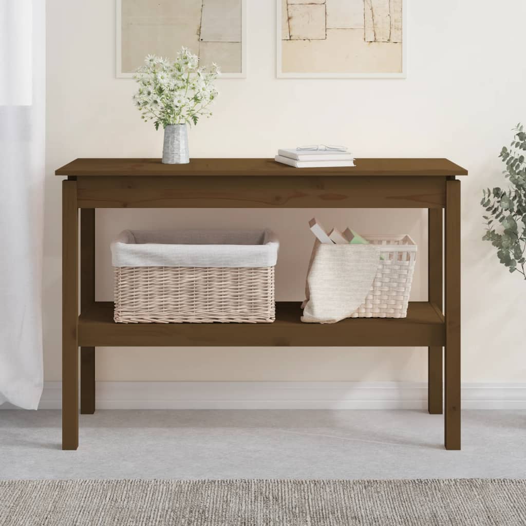 Mesa consola 80x40x75 cm madeira de pinho maciça branco