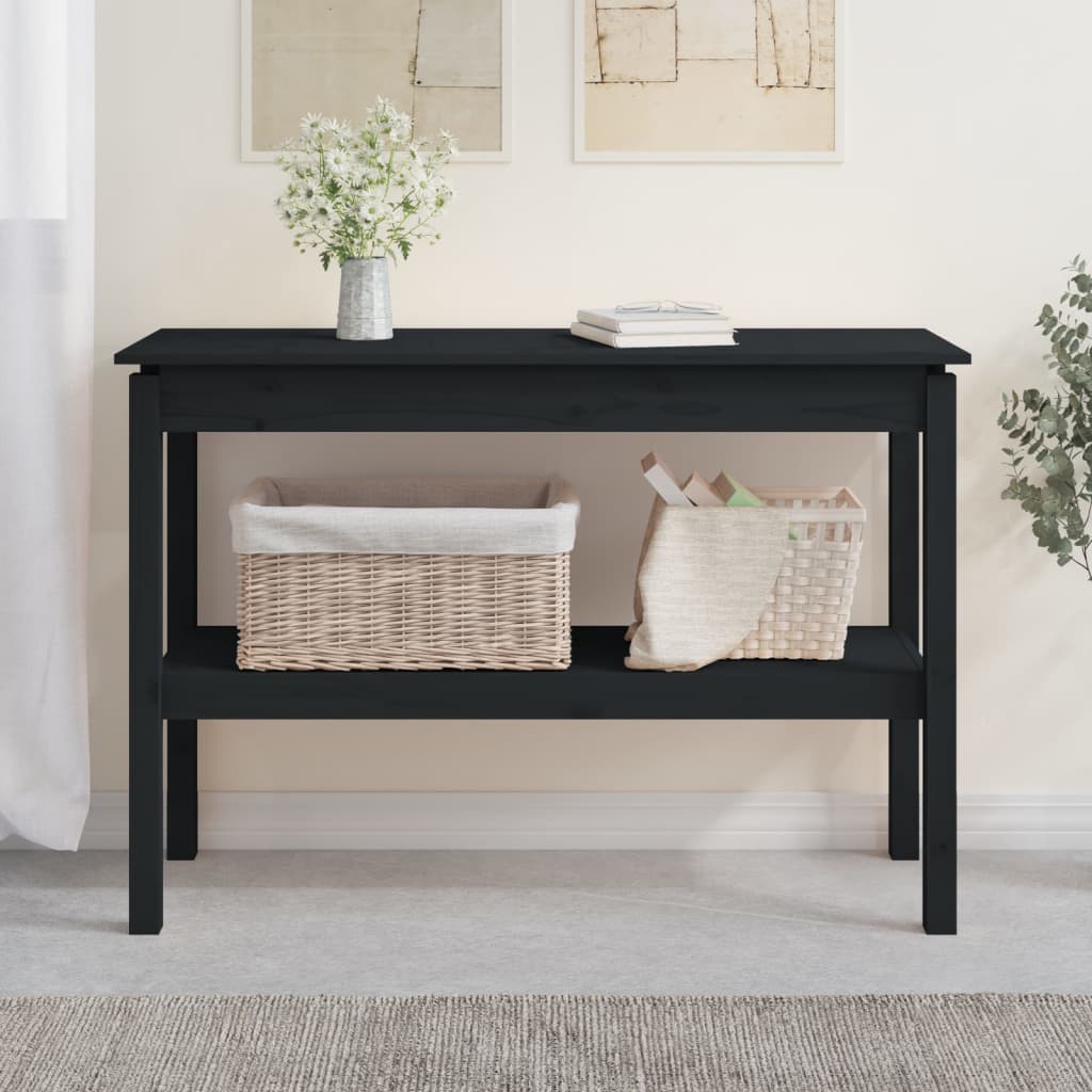Mesa consola 80x40x75 cm madeira de pinho maciça branco