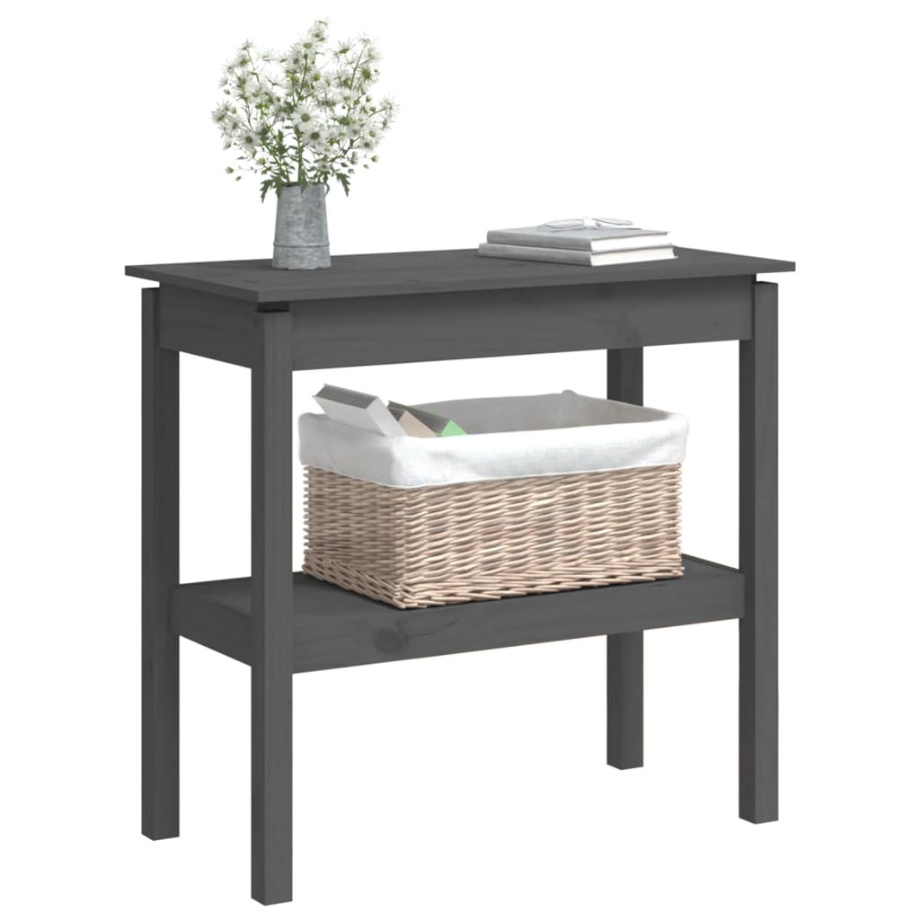 Mesa consola 80x40x75 cm madeira de pinho maciça branco