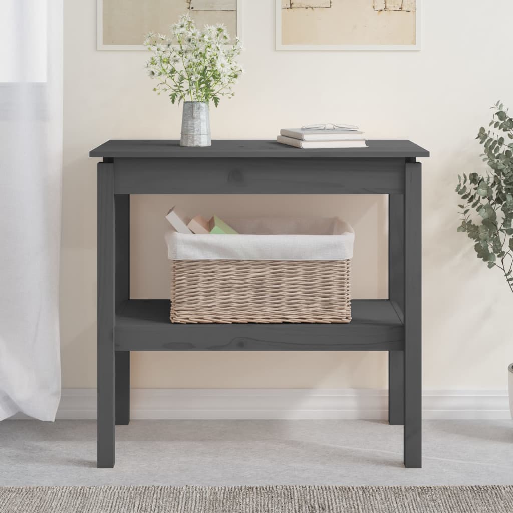 Mesa consola 80x40x75 cm madeira de pinho maciça branco