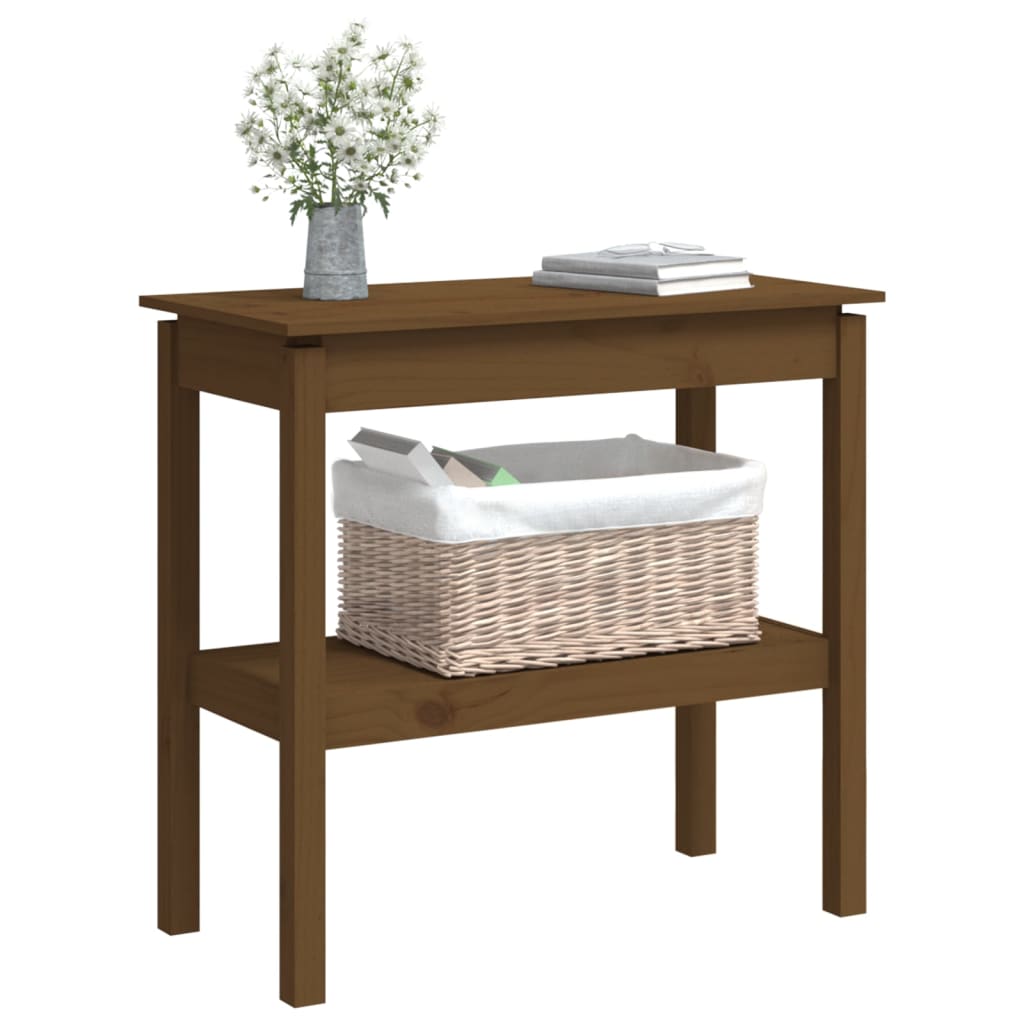 Mesa consola 80x40x75 cm madeira de pinho maciça branco