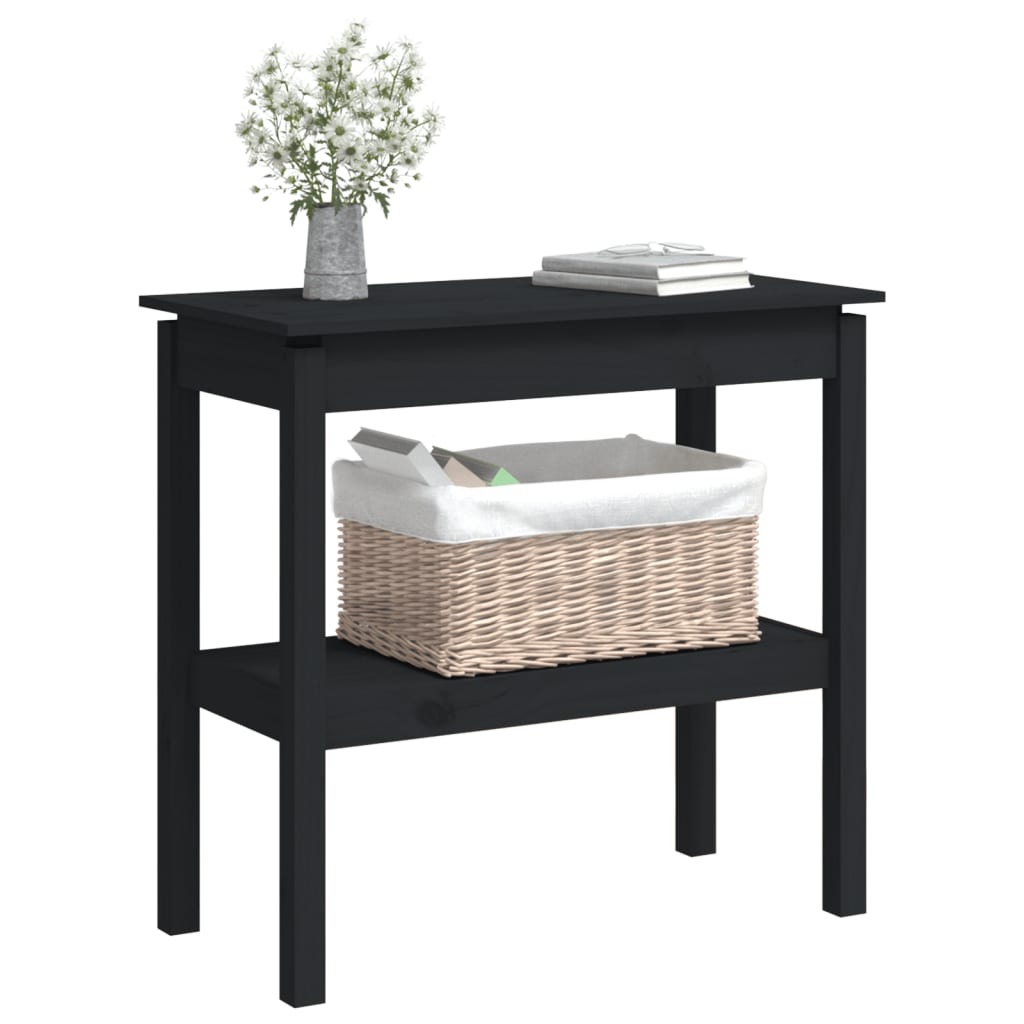 Mesa consola 80x40x75 cm madeira de pinho maciça branco