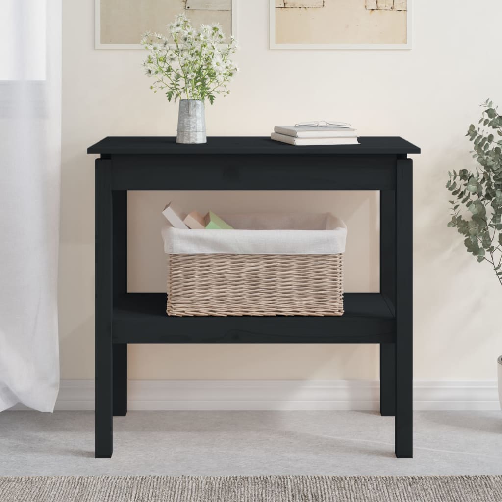 Mesa consola 80x40x75 cm madeira de pinho maciça branco