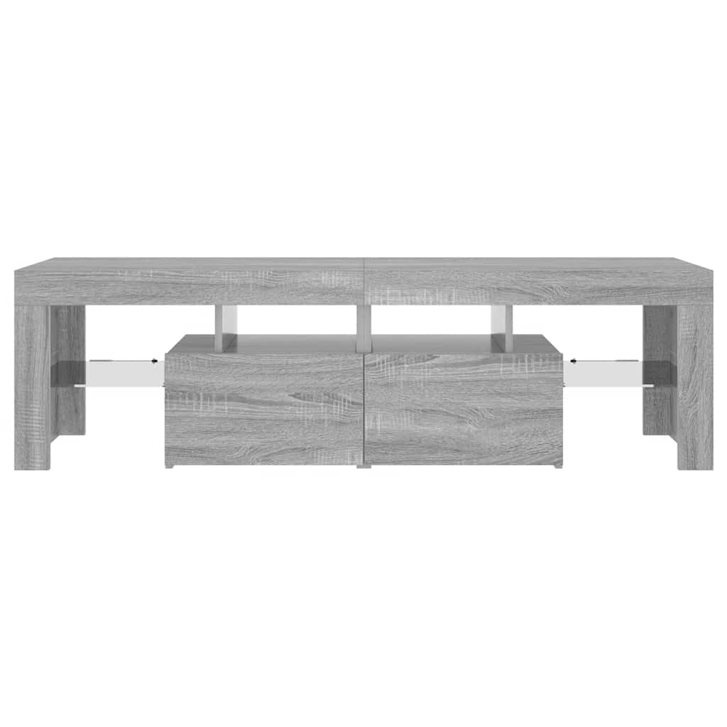 Móvel de TV com luzes LED 140x36,5x40 cm cinzento sonoma