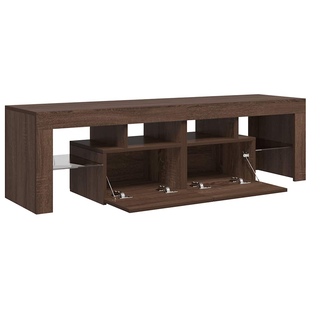 Móvel de TV com luzes LED 140x36,5x40 cm cinzento sonoma