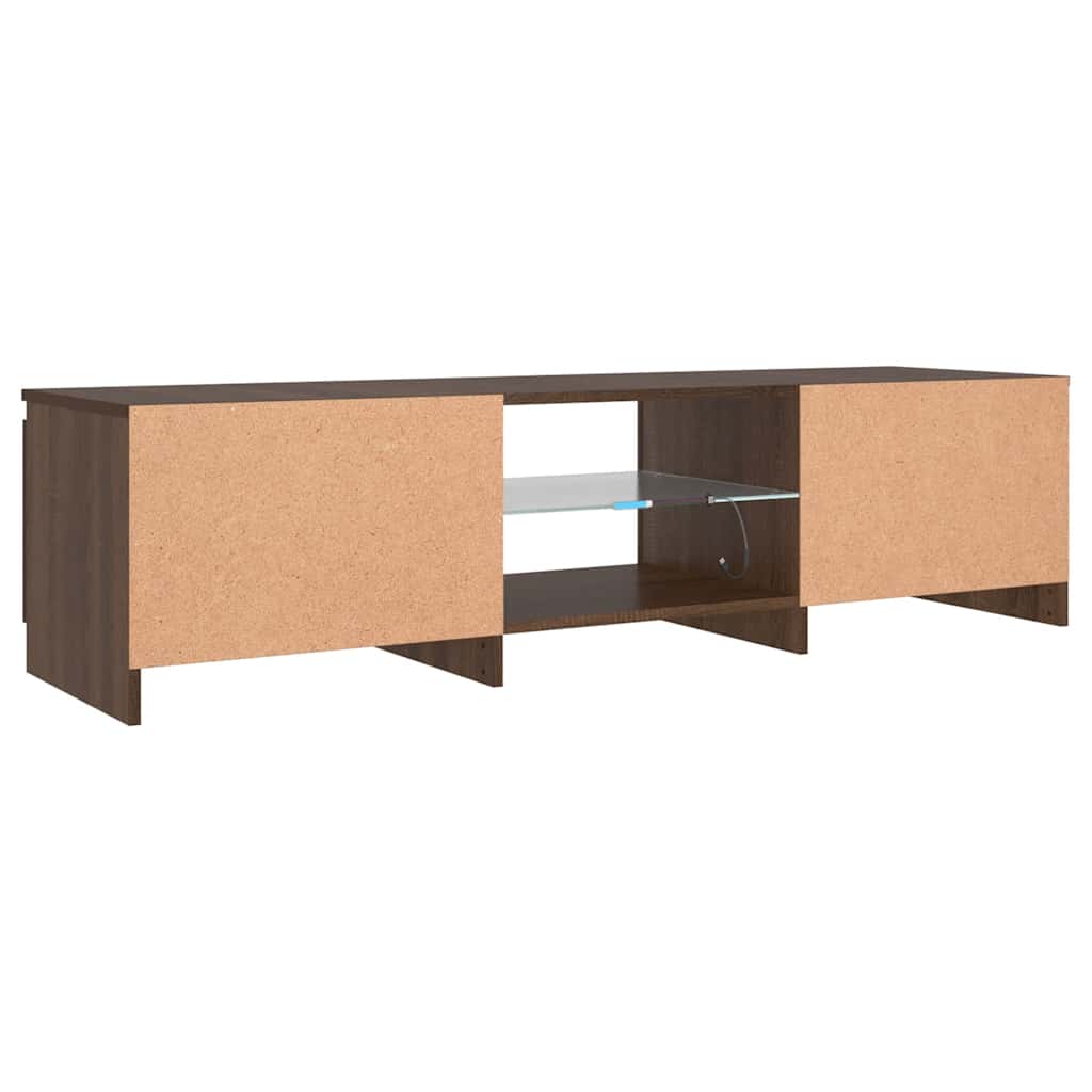 Móvel de TV com luzes LED 140x40x36 cm cinzento sonoma