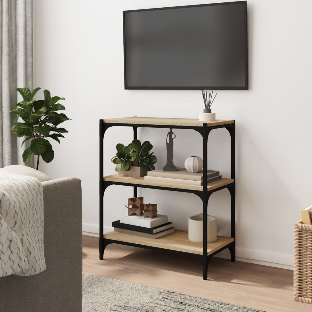 Estante 100x33x70,5 cm derivados de madeira/aço cinza sonoma