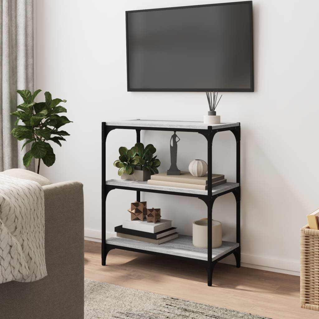 Estante 100x33x70,5 cm derivados de madeira/aço cinza sonoma