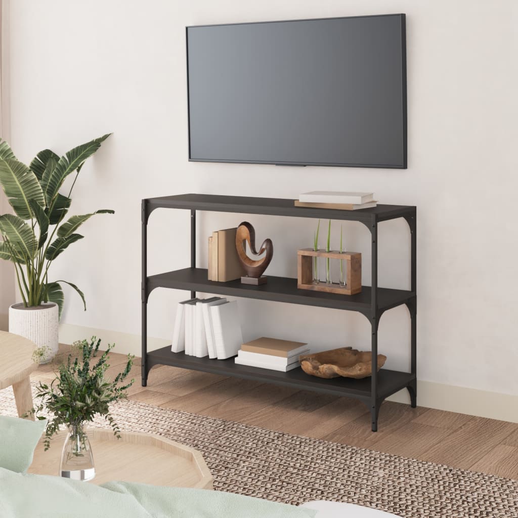 Estante 100x33x70,5 cm derivados de madeira/aço cinza sonoma